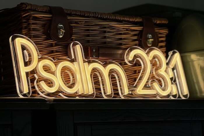 Bible verse neon signs psalm23:1 home worship noen sign