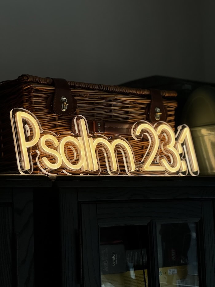 Bible verse neon signs psalm23:1 home worship noen sign