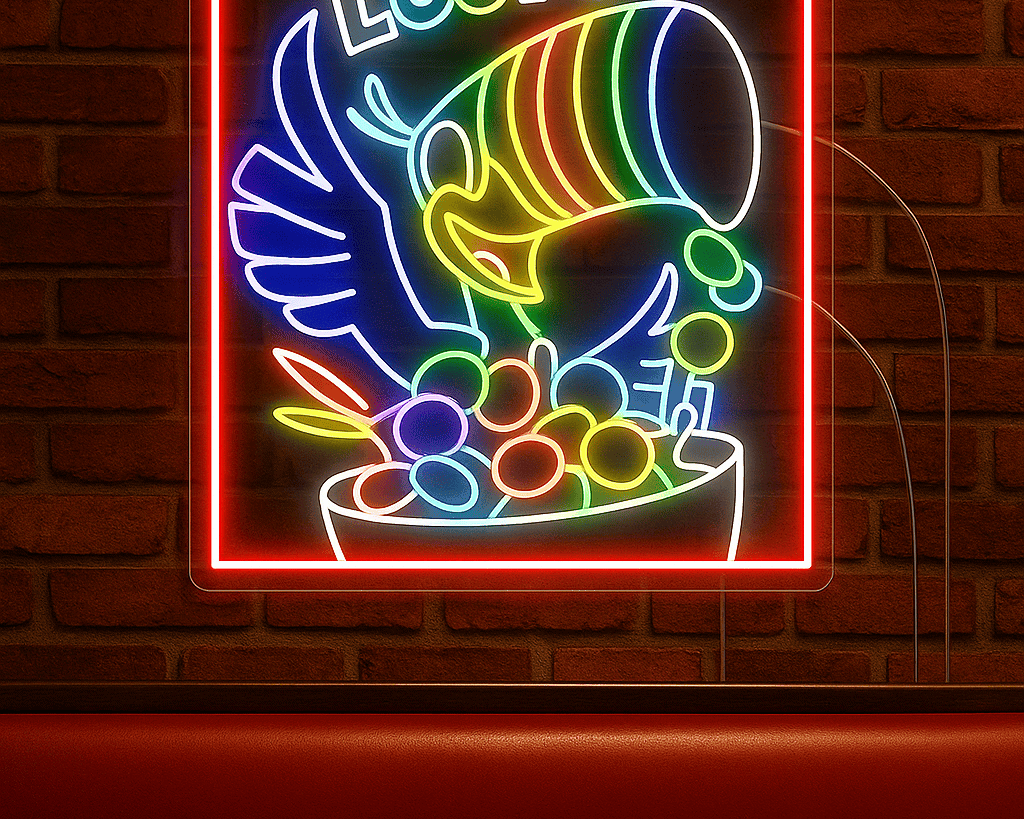 Froot Loops cereal neon sign restaurant business neon sign
