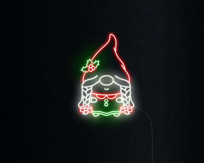 Gnome girl Christmas sign anime neon sign