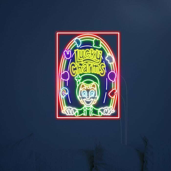 Lucky Charms cereal neon sign restaurant business neon sign