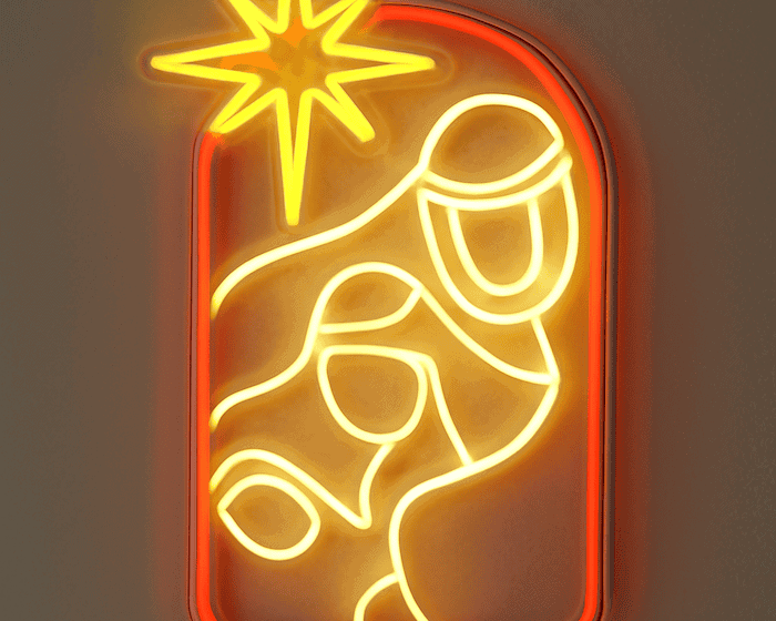 The star Christmas neon sign jesus maria joseph