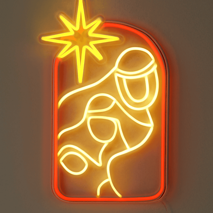 The star Christmas neon sign jesus maria joseph