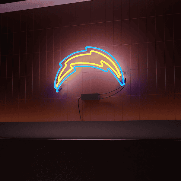 Los Angeles Chargers football glass neon sign man cave decor