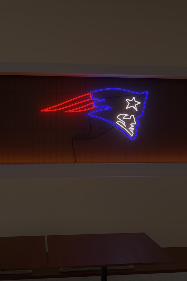 New England Patriots football Glass Neon Sign business logo