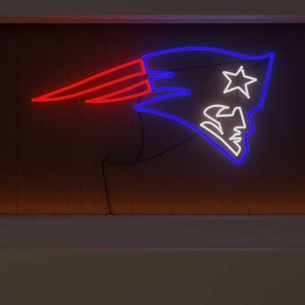 New England Patriots football Glass Neon Sign
