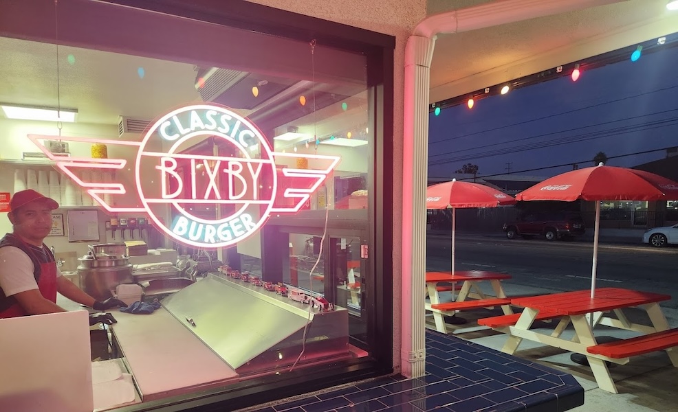 Classic Bixby Burger business logo custom neon sign
