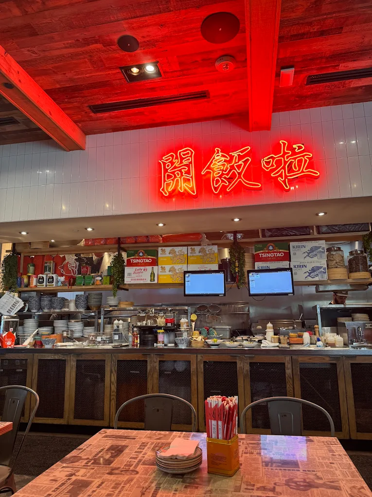 Hawkers Asian Street Food chinese characters glass neon sign