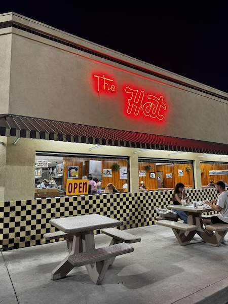 The Hat” logo Simi Valley business logo neon sign