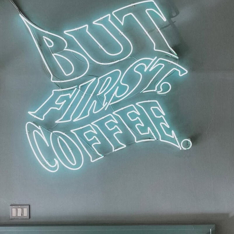 custom glass neon sign wavy text