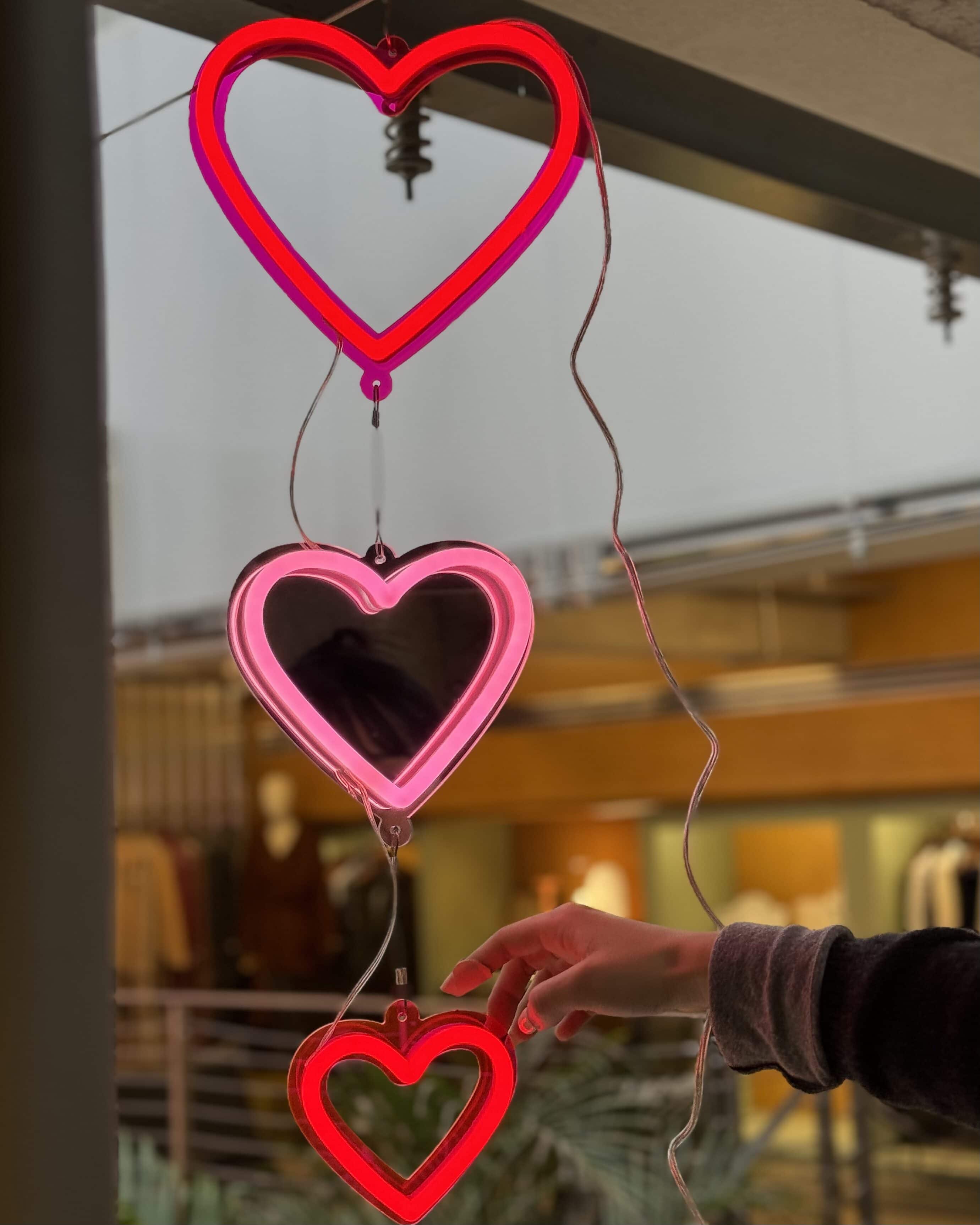 Cute Neon hanging heart shape