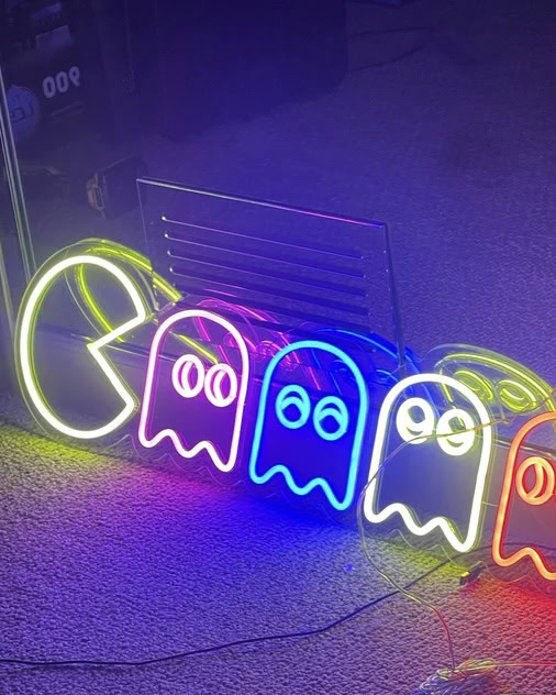 Game Room neon with packman