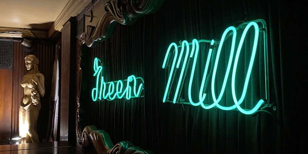 teal color vintage neon sign