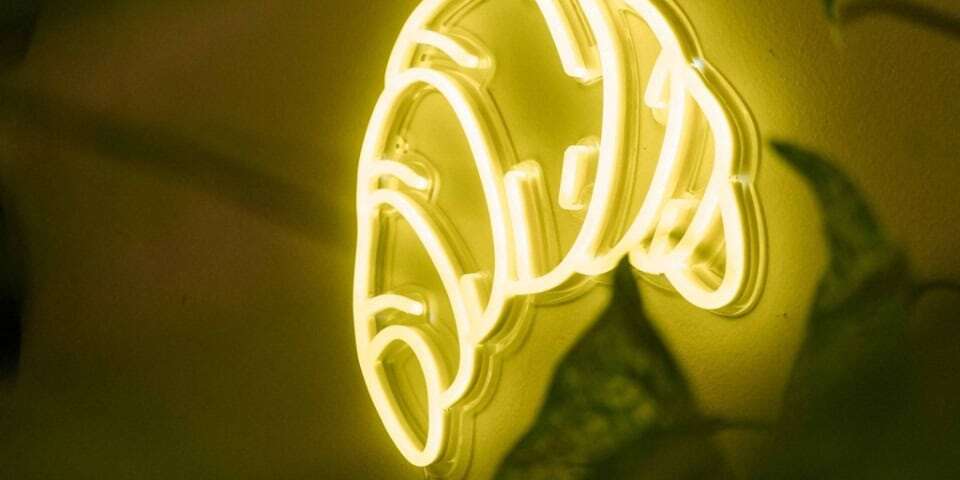 led neon sign close up details