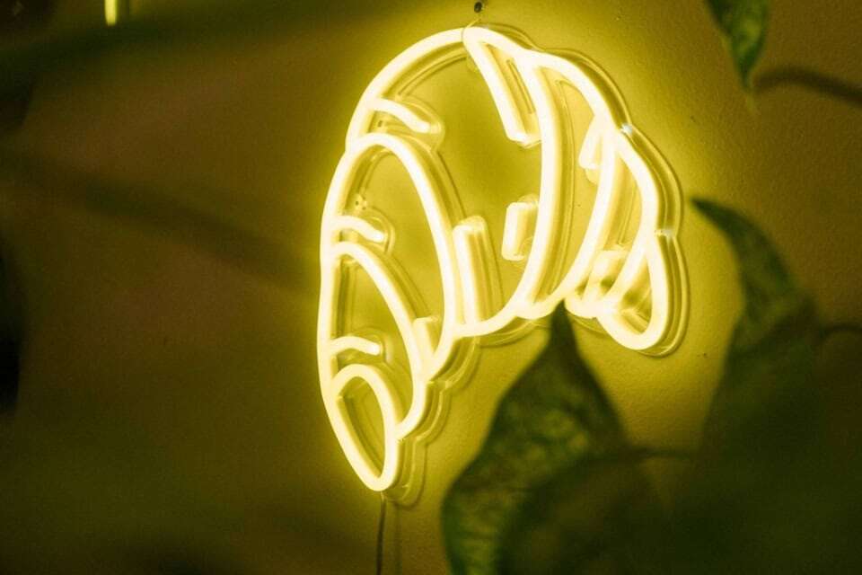 led neon sign close up details