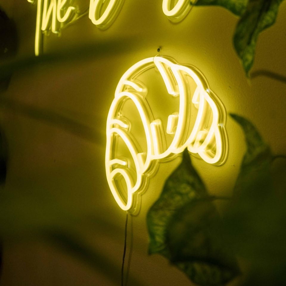 led neon sign close up details