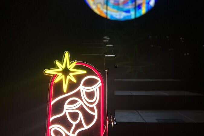 The Star Christmas Neon Sign with colored glass