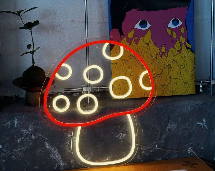 mushrrom neon light home decor lighting