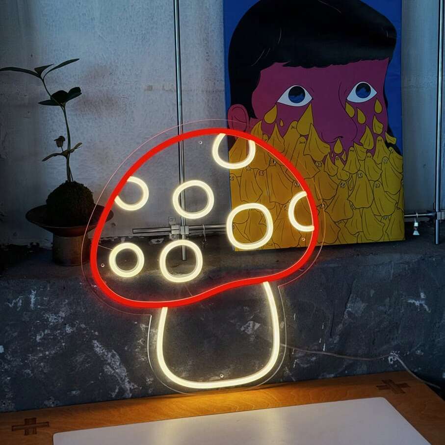 mushrrom neon light home decor lighting