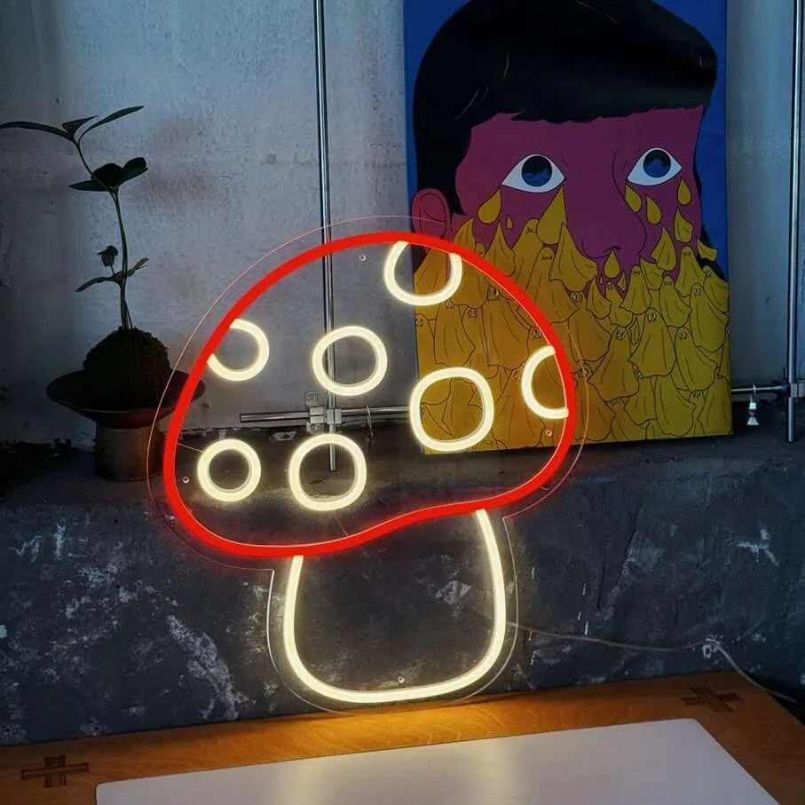 mushrrom neon light home decor lighting