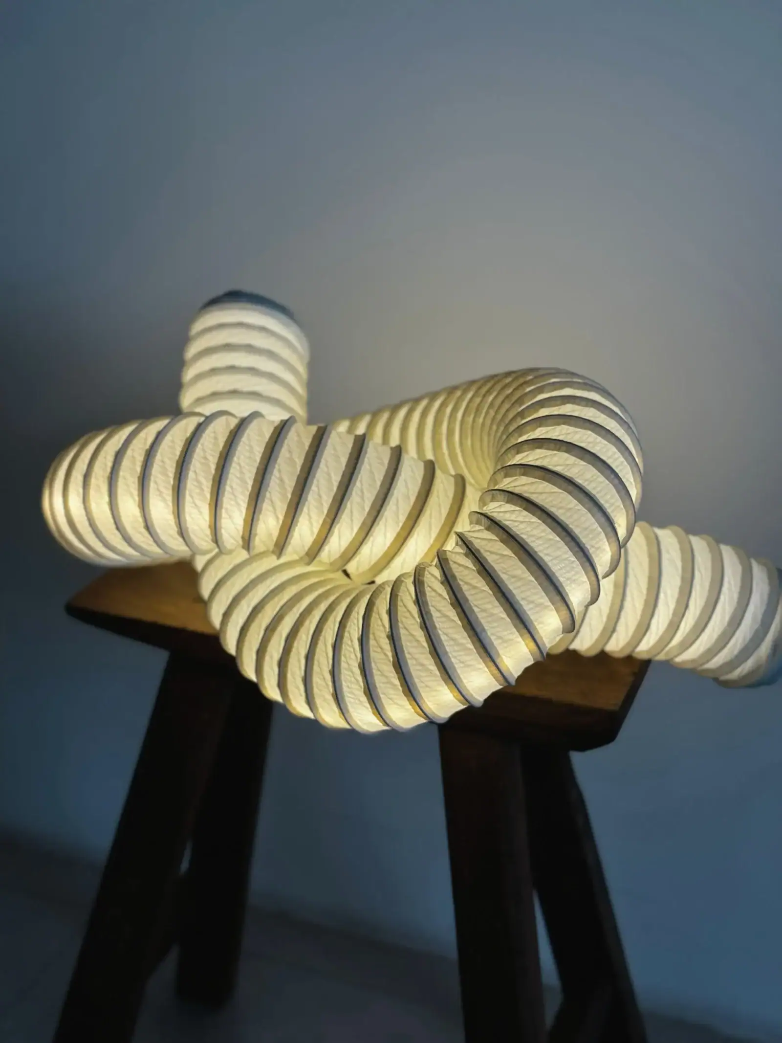 Air-duct inspired flexible lamp for room decor