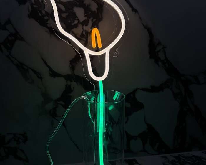 calla lily room decor neon sign spring