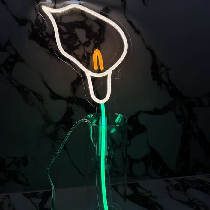 calla lily room decor neon sign spring