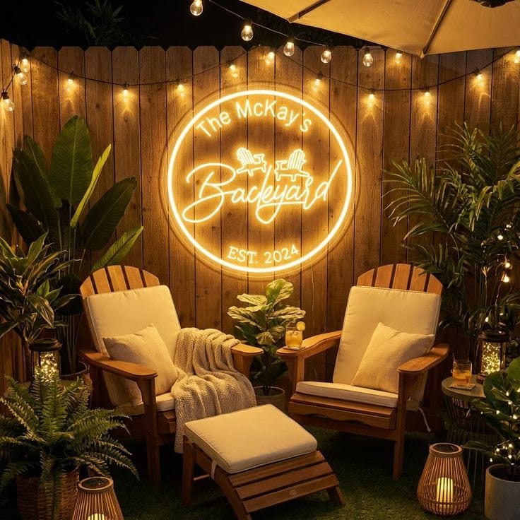 bakcyard signs led neon sign