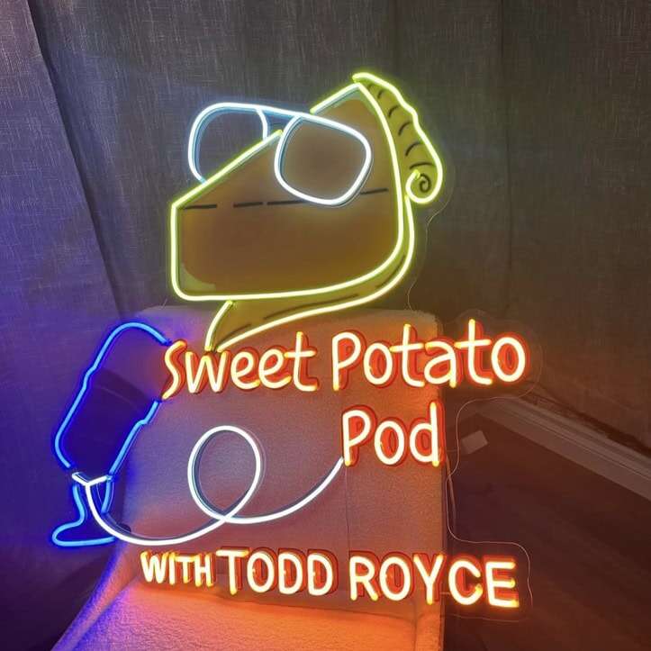 custom logo neon sign for podcast studio and channel