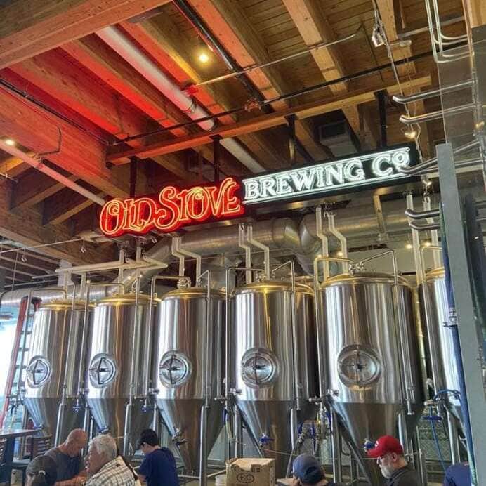 old stove brewing company neon sign