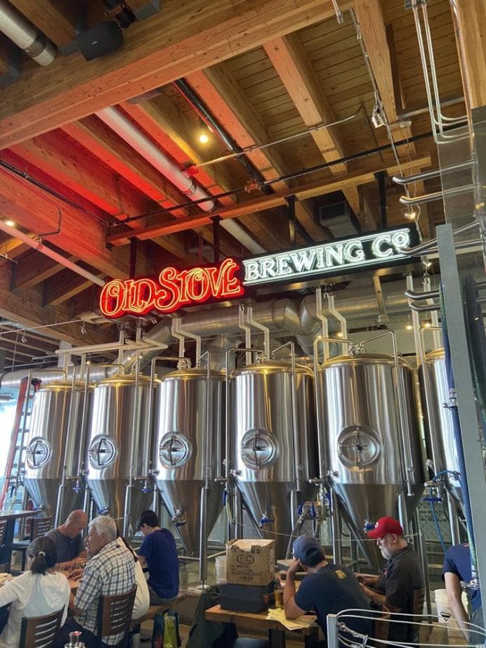 old stove brewing company neon sign