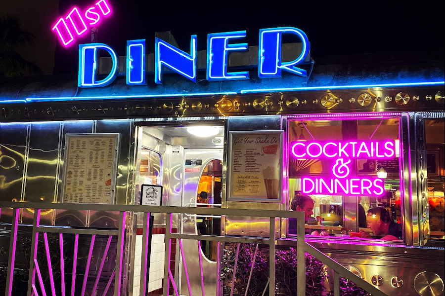 11th Street Diner retro restaurant Neon signs in Miami