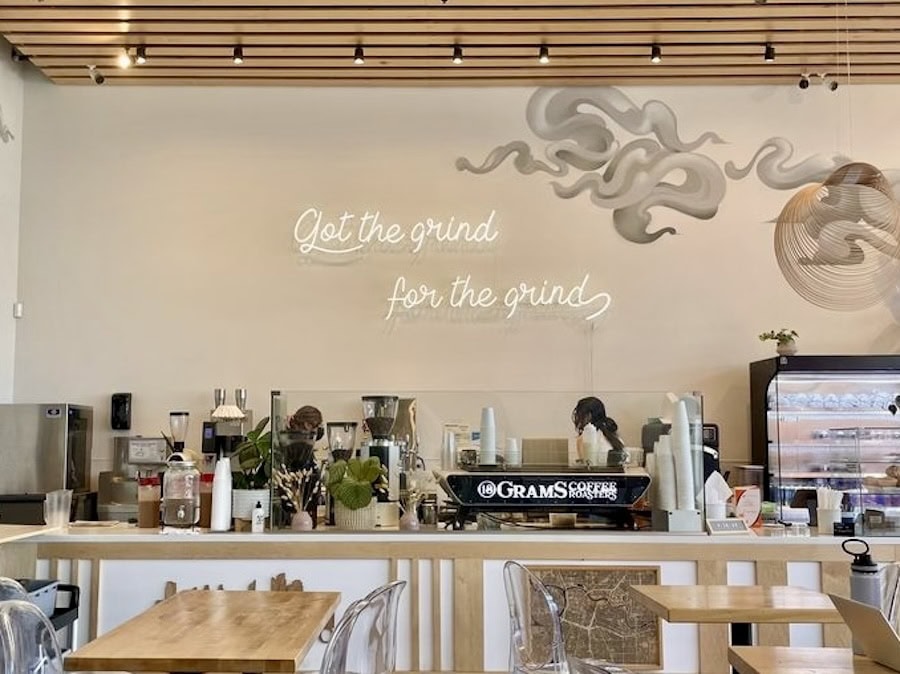 18 grams coffee roasters cafe neon signs