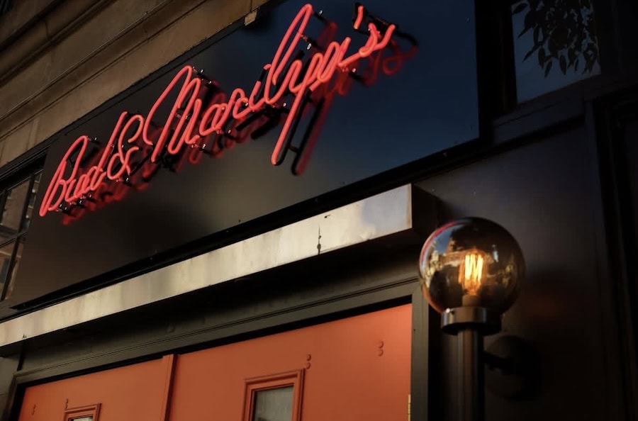 Bud & Marilyn’s restaurant neon signs in Philadelphia
