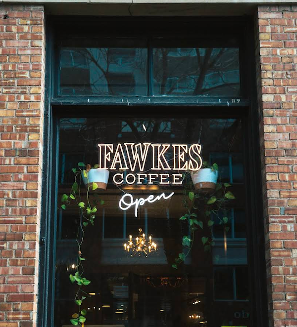 Fawkes Coffee cafe Neon signs in New Orleans