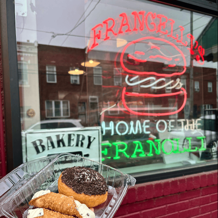 Frangelli’s Bakery neon signs in Philadelphia