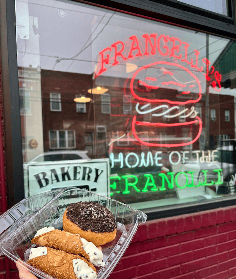 Frangelli’s Bakery neon signs in Philadelphia