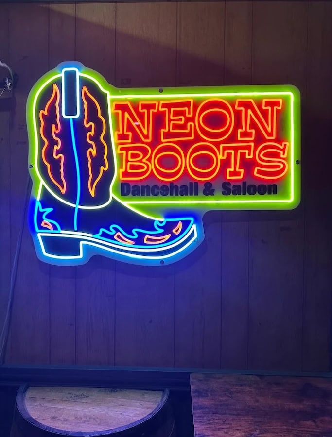 Neon Boots Dancehall & Saloon business neon signs