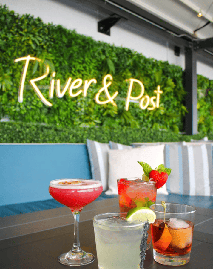 River & Post restaurant neon signs in Jacksonville