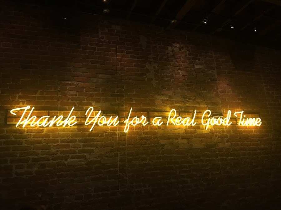 Thank You for a Real Good Time vintage neon sign in denvor