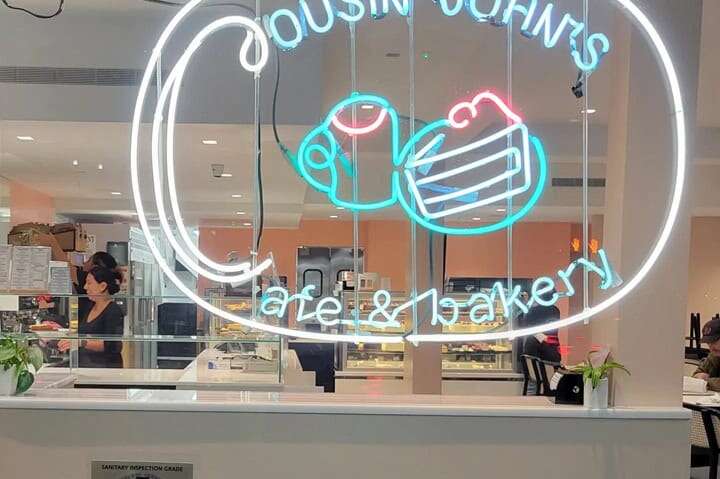 bakery custom glass neon sign hanging sign