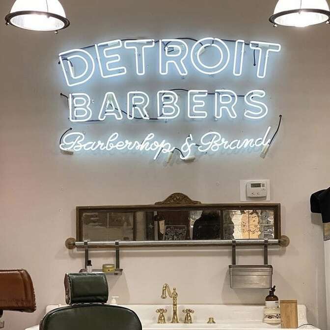 barber shop custom vintage glass neon sign