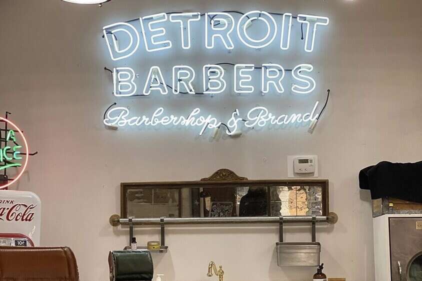 barber shop custom vintage glass neon sign