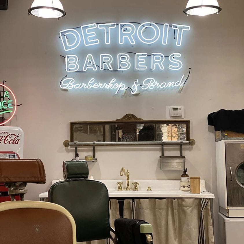 barber shop custom vintage glass neon sign