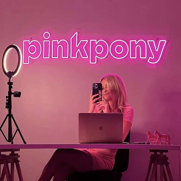 custom pink neon sign for home office and streamer studio