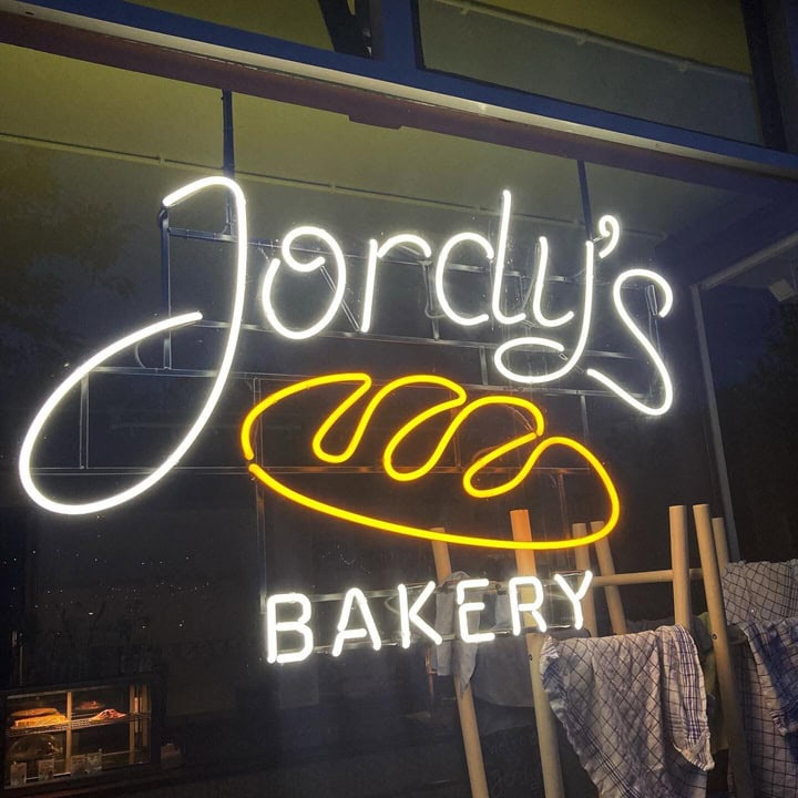 custom vintage glass neon sign for bakery store with metal bracket