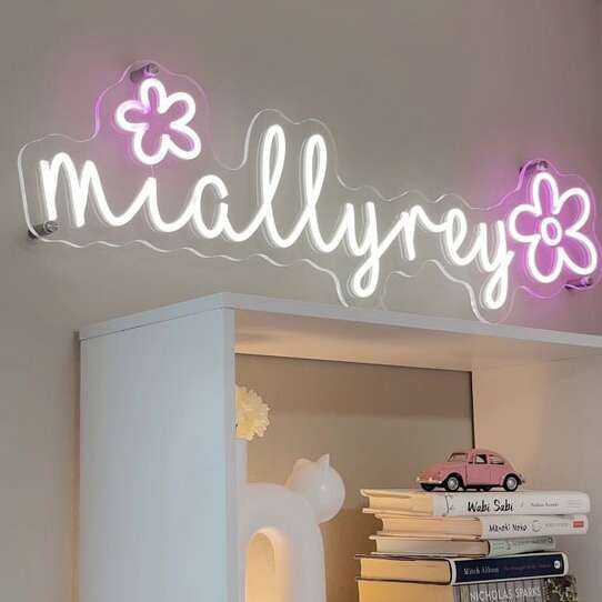 cute and small led neon sign for home office living space