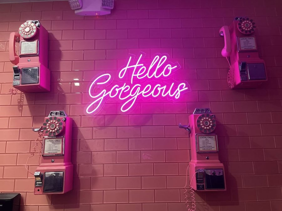 hello gorgeous restaurant decor Neon signs in Miami