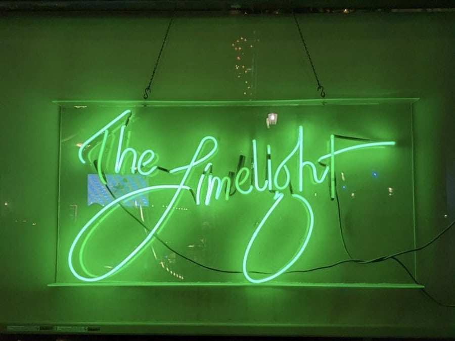 limelight bar & cafe neon sign
