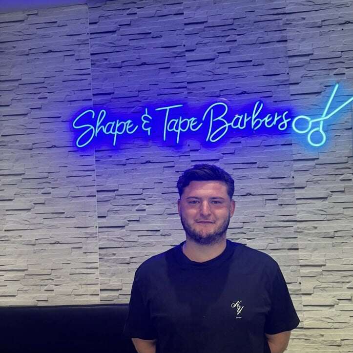 modern blue custom neon sign for baber shop